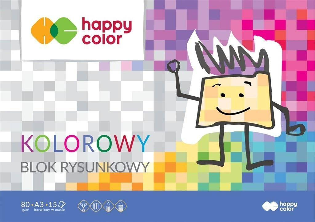 Blok Rysunkowy KOLOROWY A3 15 Kartek Happy Color_3