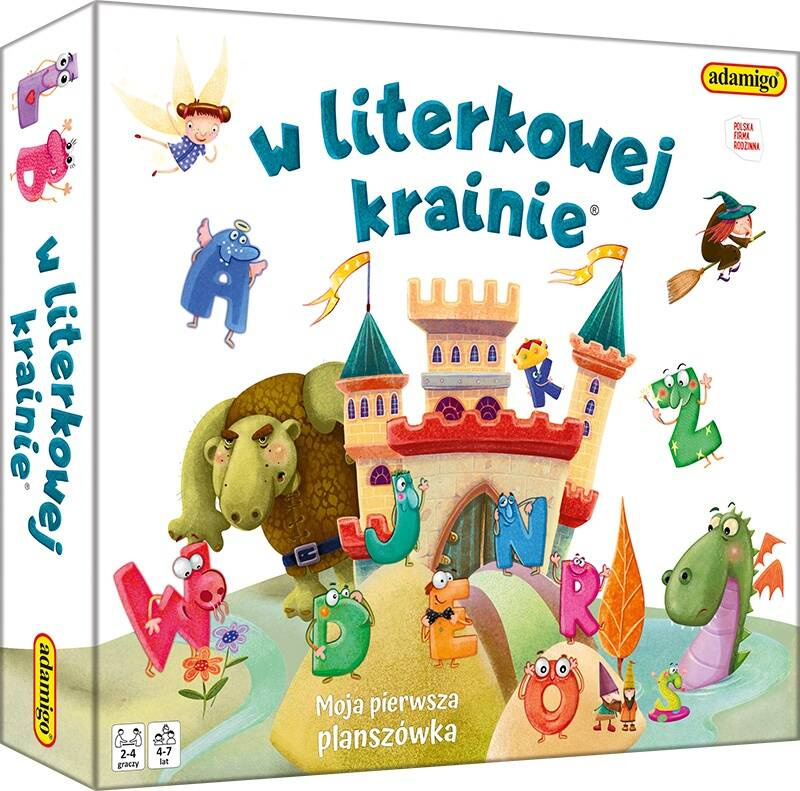 Gra Planszowa W Literkowej Krainie Edukacyjna Poznawanie Liter 4+ Adamigo_1