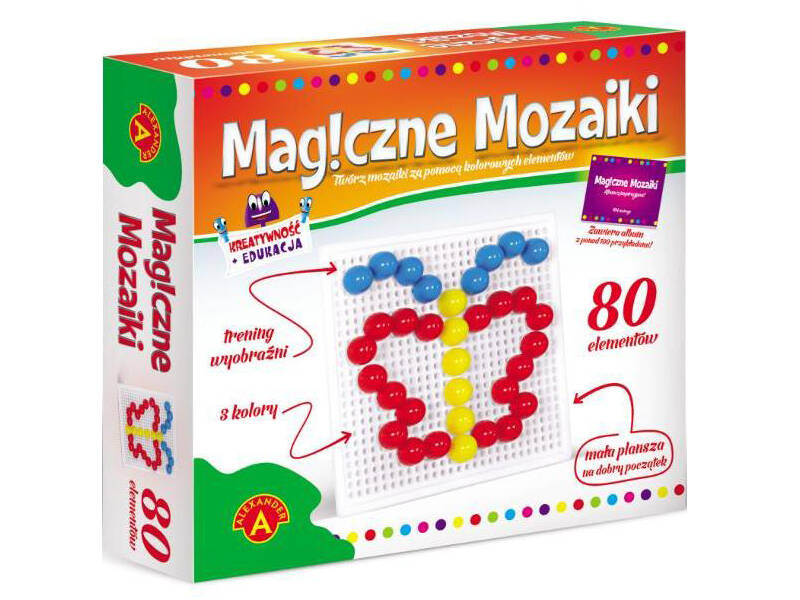 Magiczne Mozaiki 80 EL. Kreatywność i Edukacja Wpinanka 3+ Alexander 0657_1