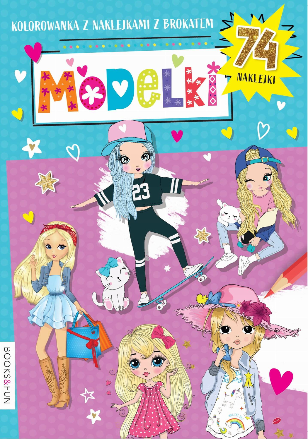 Kolorowanka Modelki + Brokatowe Naklejki BooksAndFun_1