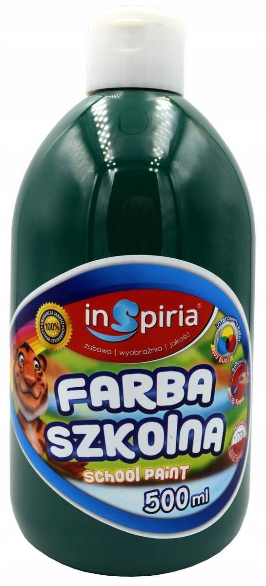 Farba Plakatowa Szkolna 500ml CIEMOZIELONA Inspiria 8335_1