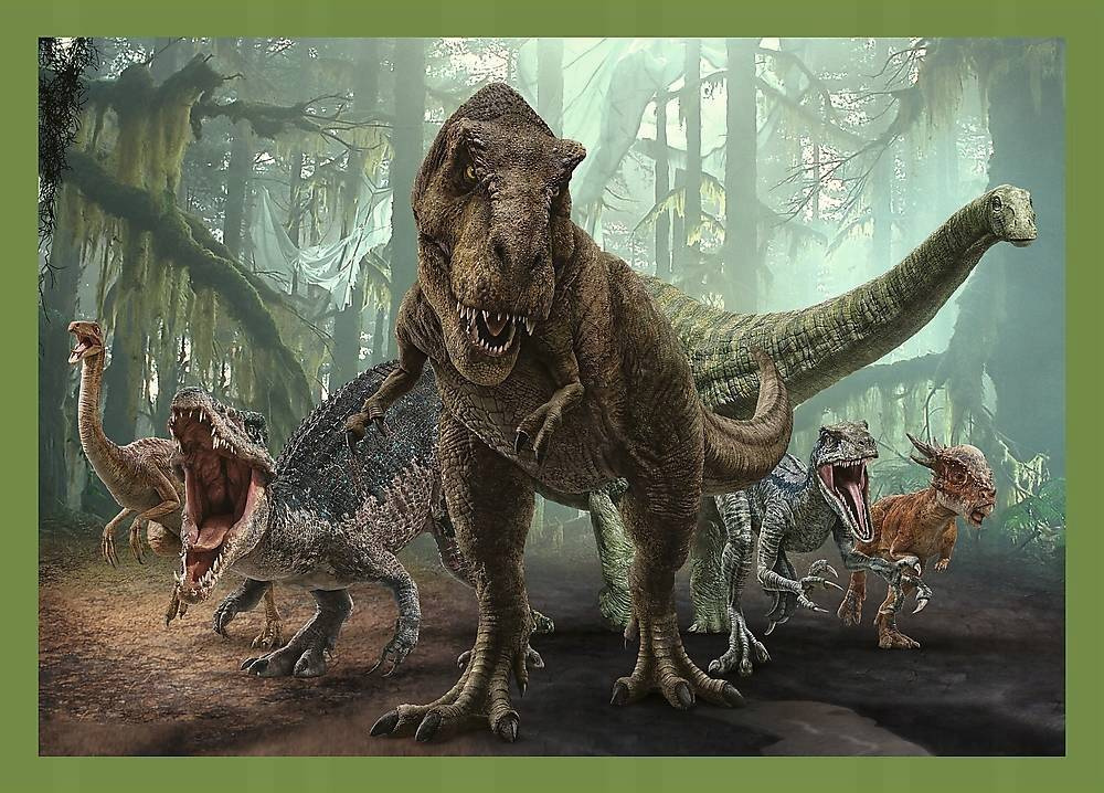 Puzzle 4w1 Układanka DINOZAURY Jurassic World Tyranozaur 4+ Trefl 34607_2