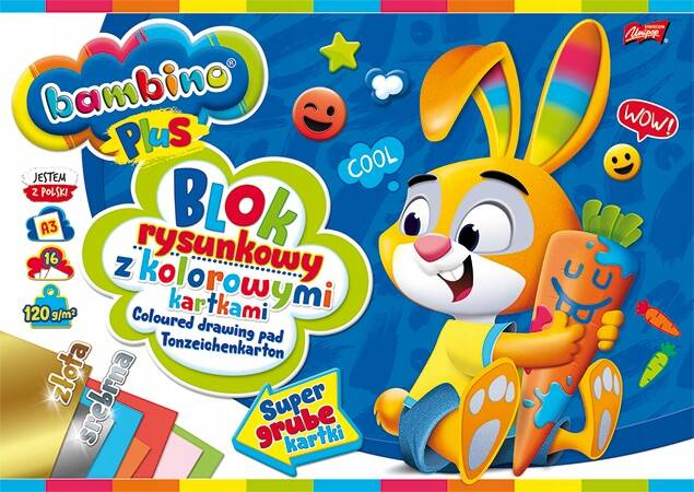 Blok Rysunkowy Kolorowy A3 16 Kartek Bambino Plus_1