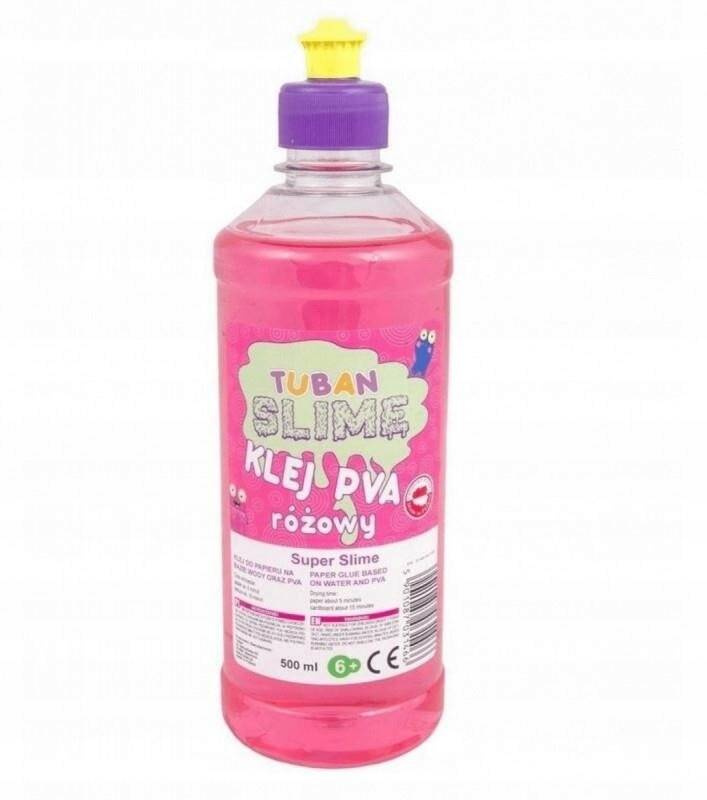 Klej Do Papieru Slime Glut PVA 500 ml RÓŻOWY 6+ Tuban_1