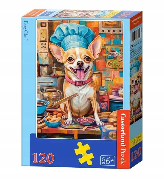 Puzzle 120 Układanka Gotowanie PSI SZEF Pies Piesek Kuchnia 6+ Castorland_2