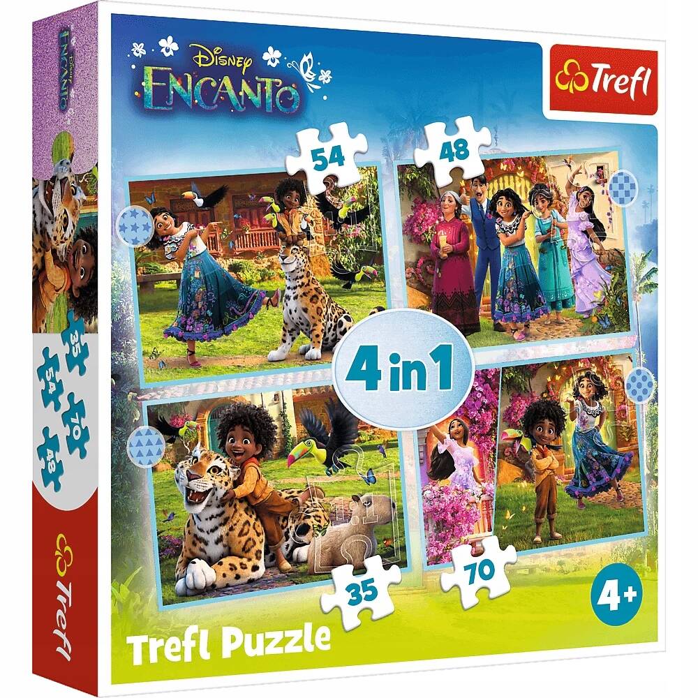 Puzzle 4w1 Układanka Bajka ENCANTO Nasze Magiczne 4+ Trefl 34615_6