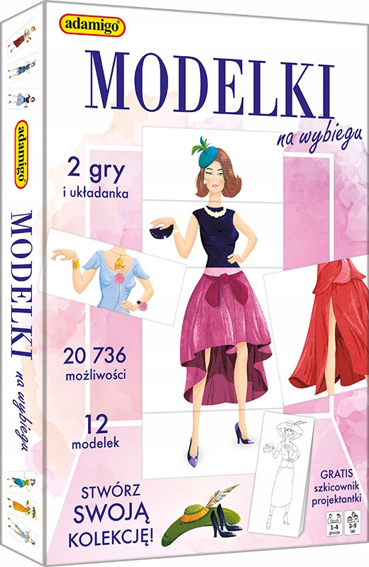 Gra Układanka Modelki Na Wybiegu Moda Pamięć Spostrzegawczość 3+ Adamigo_1