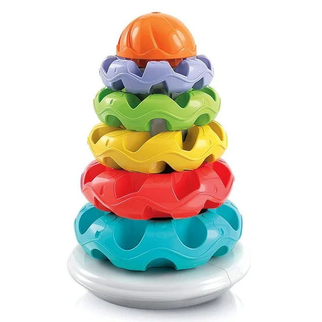 Clementoni Baby Kolorowa Wieża Piramidka z Kółek Układanka Dla Dzieci 6M+_2