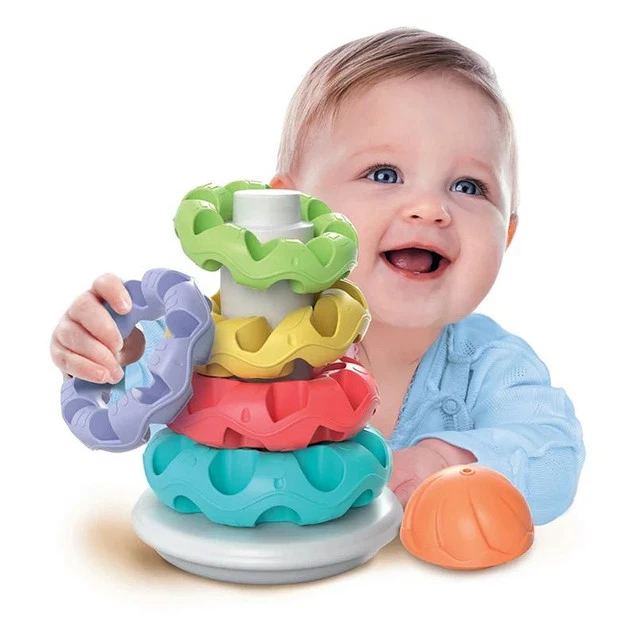 Clementoni Baby Kolorowa Wieża Piramidka z Kółek Układanka Dla Dzieci 6M+_4