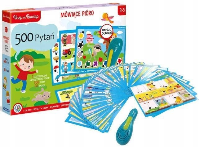 Mówiące Pióro 500 Pytań Przedszkolaka Gra Edukacyjna Quiz 3+ Clementoni_1