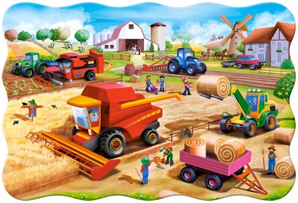 Puzzle MAXI 20 Układanka Wieś FARMA Traktor Maszyny Pojazdy Praca 4+ Castor_1