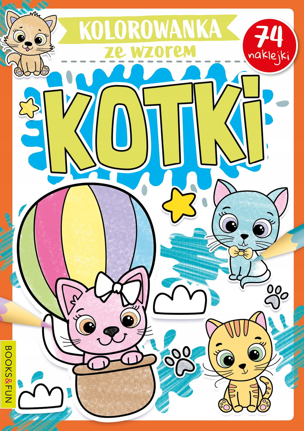 Kolorowanka Ze Wzorem KOTKI z Naklejkami BooksAndFun_1