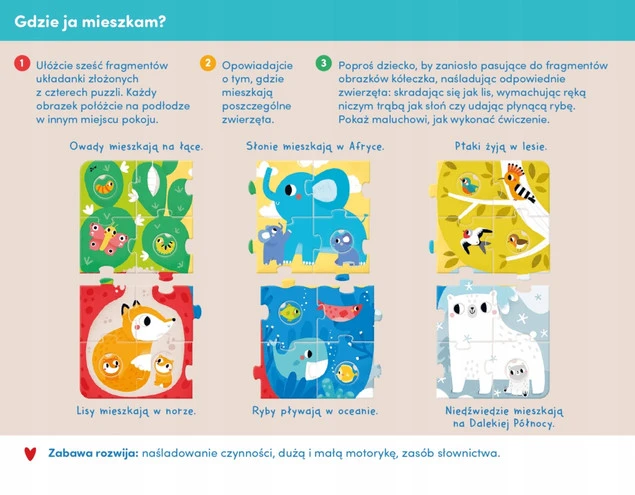 Duuuże Puzzle Z Dziurką Zwierzęta Układanka Edukacyjna 34el. 2+ CzuCzu_2