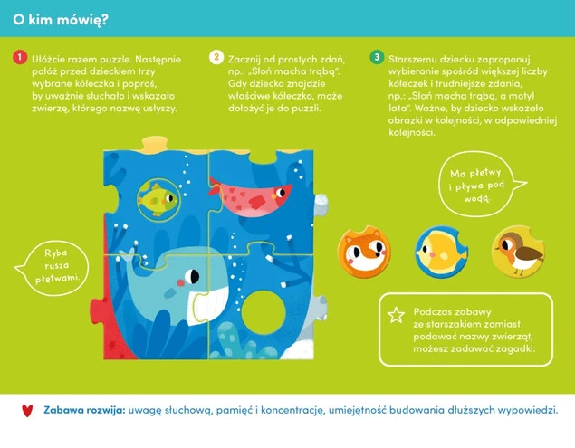 Duuuże Puzzle Z Dziurką Zwierzęta Układanka Edukacyjna 34el. 2+ CzuCzu_3