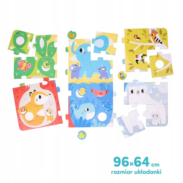 Duuuże Puzzle Z Dziurką Zwierzęta Układanka Edukacyjna 34el. 2+ CzuCzu_4