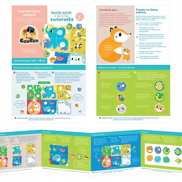 Duuuże Puzzle Z Dziurką Zwierzęta Układanka Edukacyjna 34el. 2+ CzuCzu_9