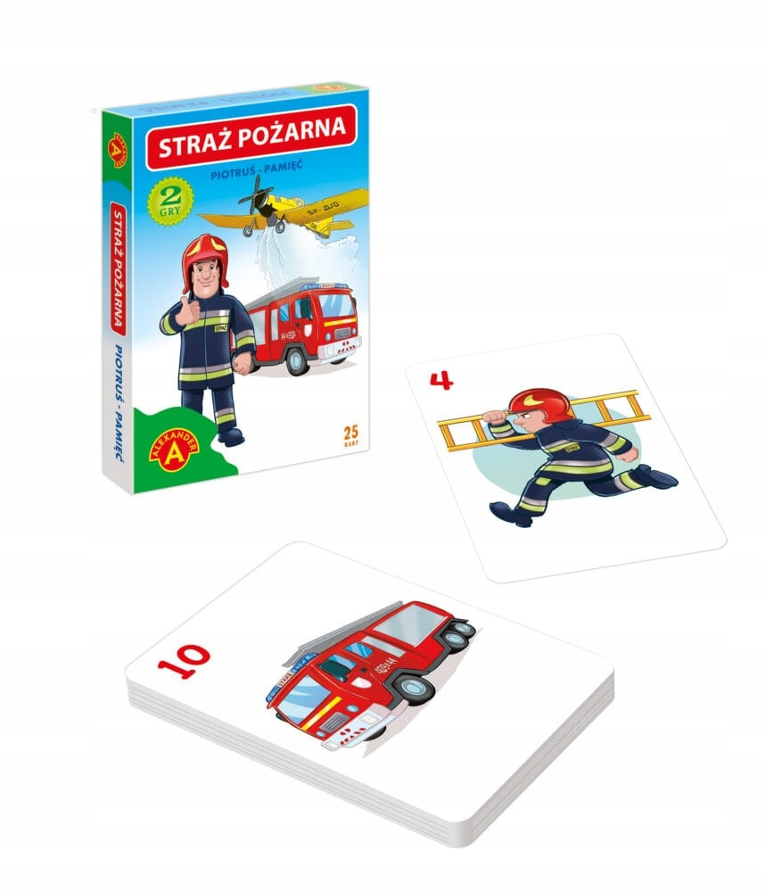 Karty Piotruś + Pamięć Gra Karciana STRAŻ POŻARNA 4+ Alexander 2611_1