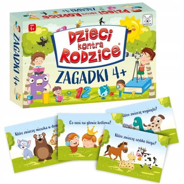 Dzieci Kontra Rodzice Zagadki Gra Rodzinna Planszowa 4+ Kangur_1