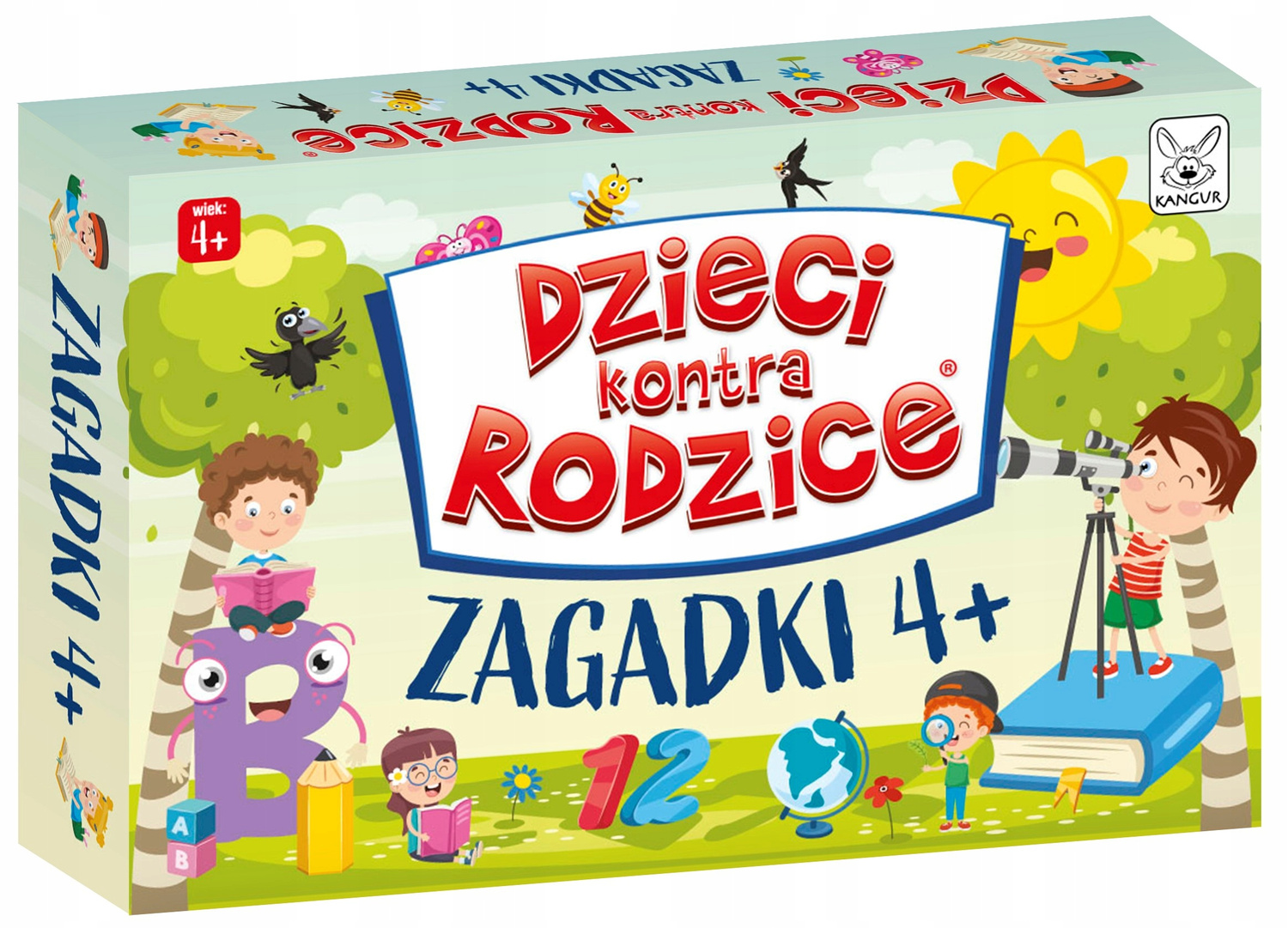 Dzieci Kontra Rodzice Zagadki Gra Rodzinna Planszowa 4+ Kangur_2