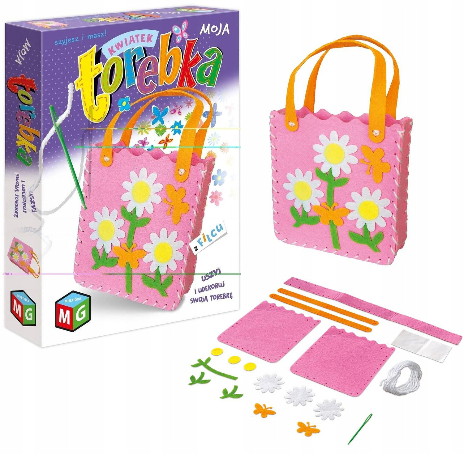 DIY Torebka Z Filcu Do Samodzielnego Wykonania KWIATKI 5+ Multigra_1