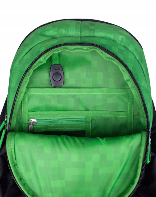 Plecak Szkolny Wielokomorowy MINECRAFT 20l Czarny Zielony Astra_8