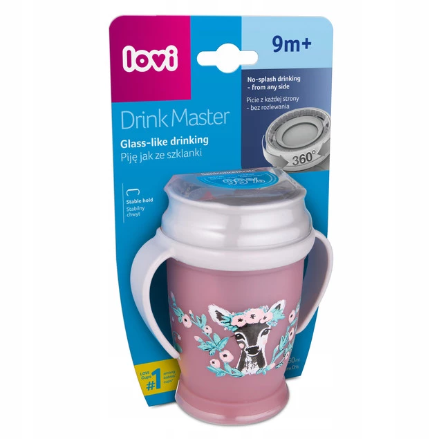LOVI Kubek NIEKAPEK Z Uchwytami 360 Uczy Picia 250 ml 9M+ SARNA 1/604new_11