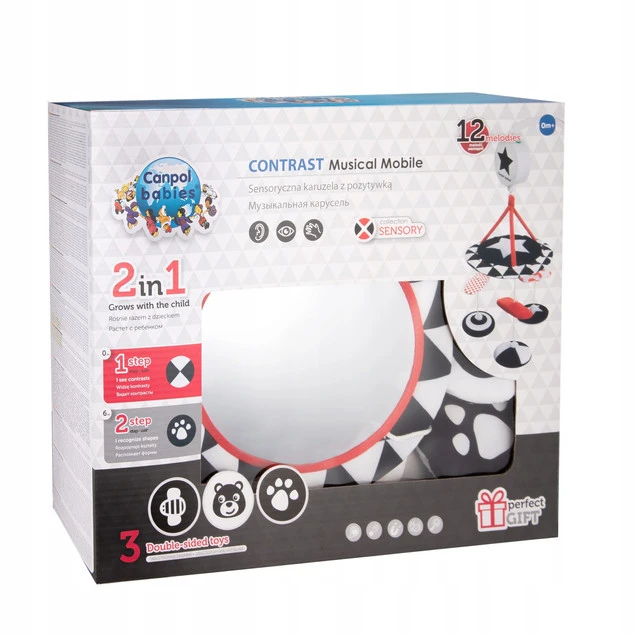 Canpol Kontrastowa Karuzela Pluszowa Z Pozytywką Do Łóżeczka 68/084_8