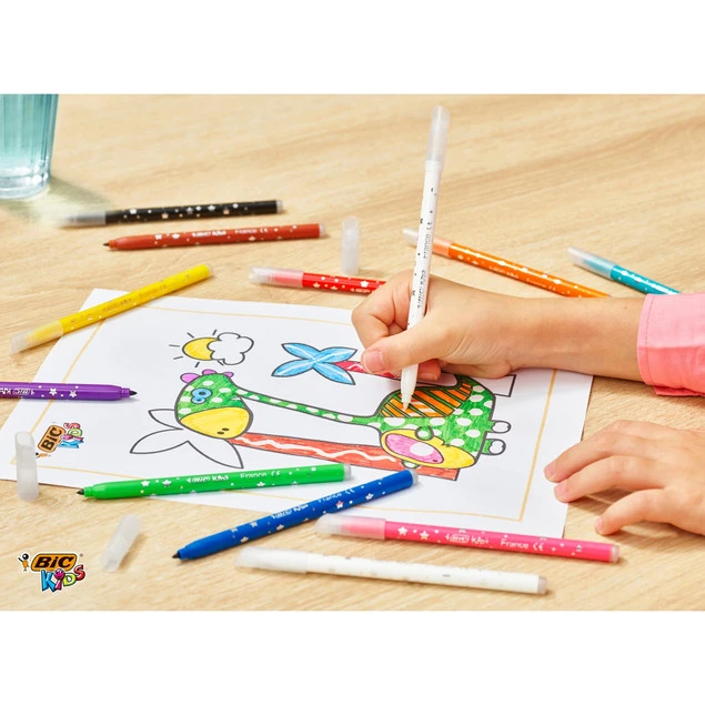 BIC KIDS Magic Flamastry Mazaki Pisaki Magiczne z WYMAZYWACZEM 12 Kolorów_5