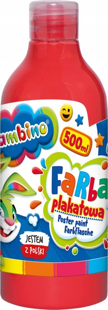 FARBA PLAKATOWA Szkolna Bambino 500 ml CZERWONA_1