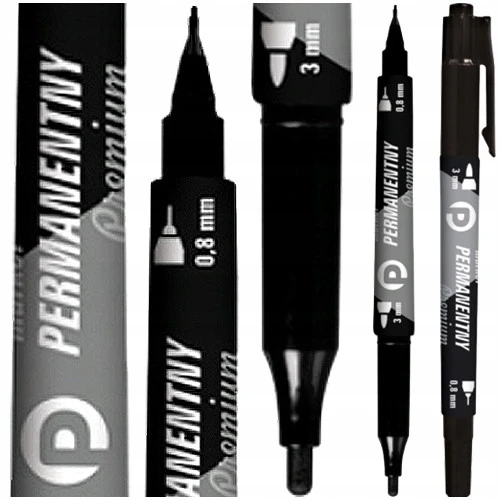 Marker Permanentny Foliopis Dwustronny Tetis KM501 Czarny Na CD DVD_4