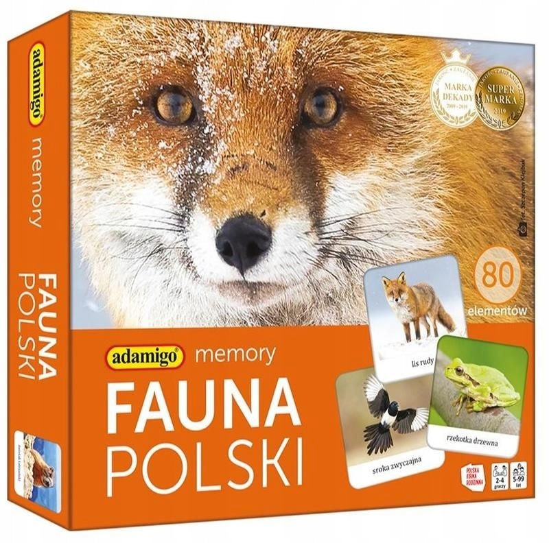 Memory FAUNA POLSKI Gra Pamięciowa Dla Dzieci Pamięć 5+ Adamigo 07738_4