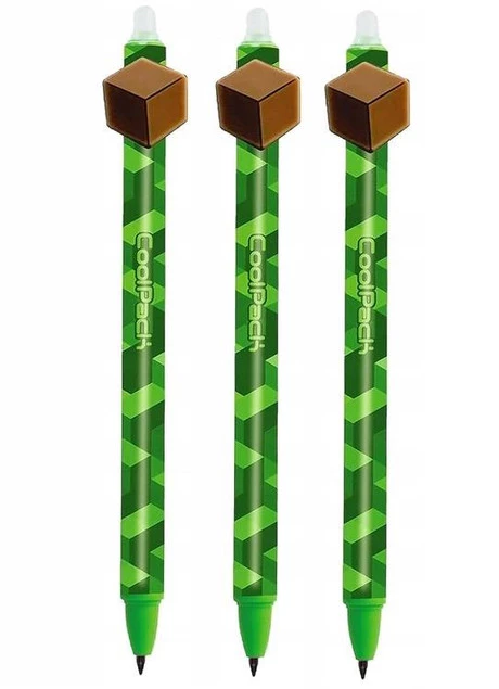 3x Długopis Wymazywalny Automat MINECRAFT City Jungle CoolPack_1