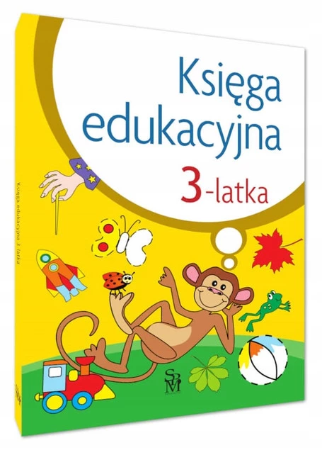 Księga Edukacyjna 3-Latka Trzylatka Ćwiczenia Malowanki Zagadki 3+ SBM_1