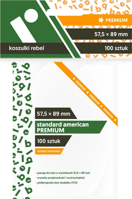 KOSZULKI NA KARTY Rebel Standard American Premium 57,5x89 mm 100 Sztuk_1