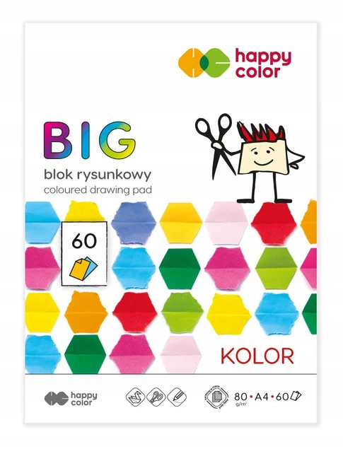 Blok Rysunkowy A4 KOLOROWY 60 Kartek Happy Color_2