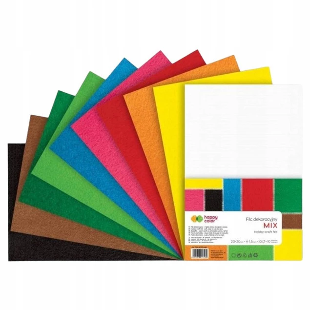 Zestaw Filców Dekoracyjnych 30 x 20 cm 10 Sztuk Happy Color_1