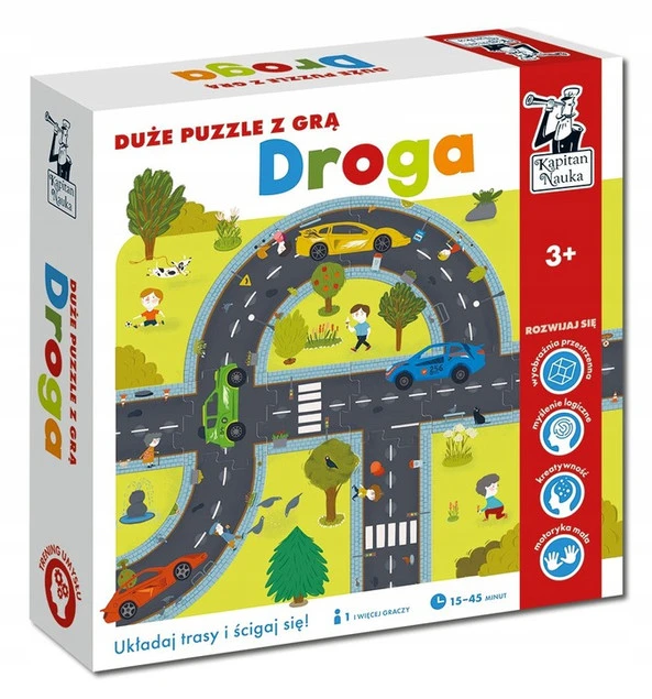 Duże Puzzle z Grą DROGA Układaj Trasy 3+ Kapitan Nauka_11