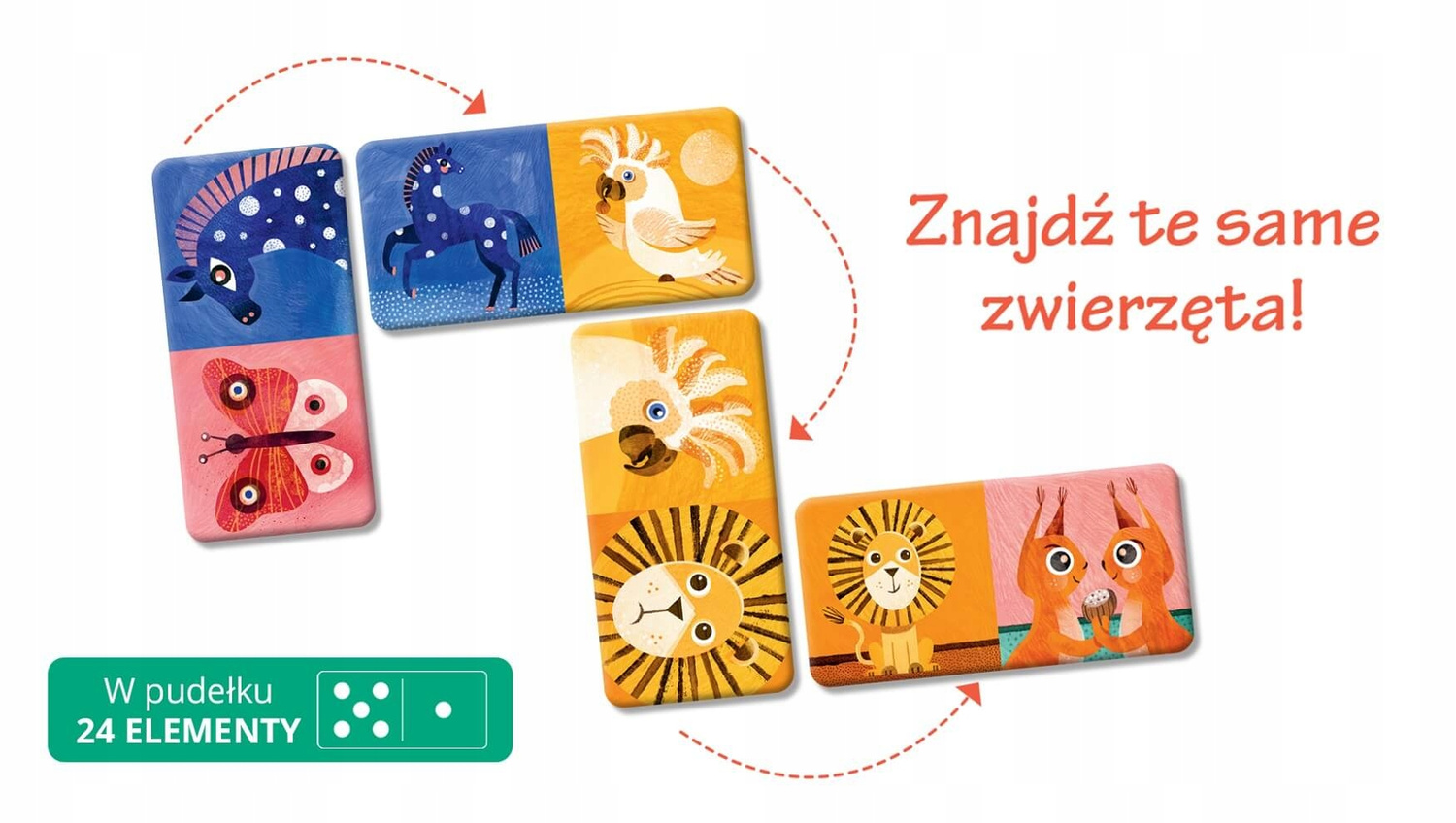 ZNASZ TO ZWIERZĘ? Domino Gra Logiczna 3+ Kapitan Nauka_3