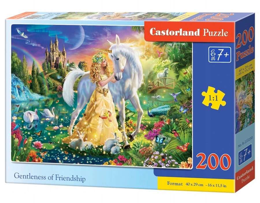 Puzzle 200 Układanka Koń KSIĘŻNICZKA Kwiaty Zwierzęta Zamek 7+ Castorland_2