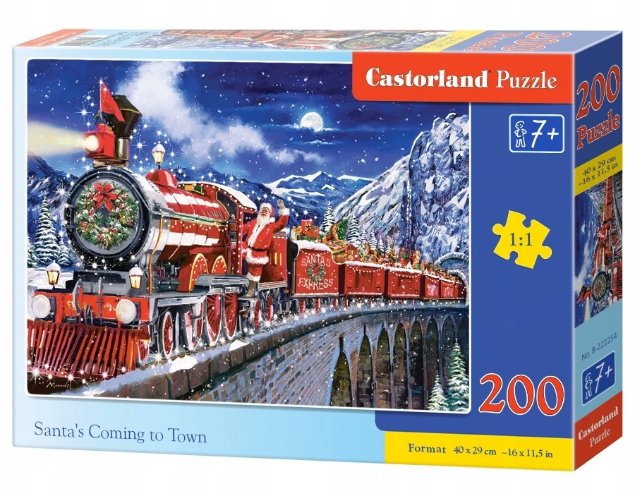 Puzzle 200 Układanka Święta MIKOŁAJ Zima Boże Narodzenie Śnieg 7+ Castor_2