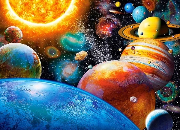 Puzzle 300 Układanka Dla Dzieci Kosmos PLANETY Księżyc Słońce 8+ Castor_1