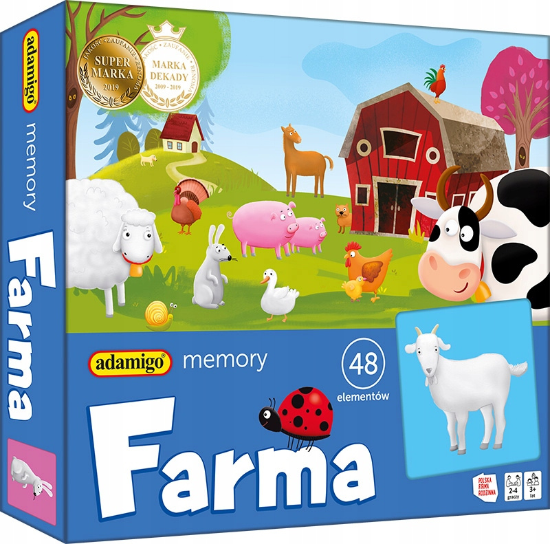 Memory FARMA Gra Pamięciowa Dla Dzieci Pamięć 3+ Adamigo 07875_3