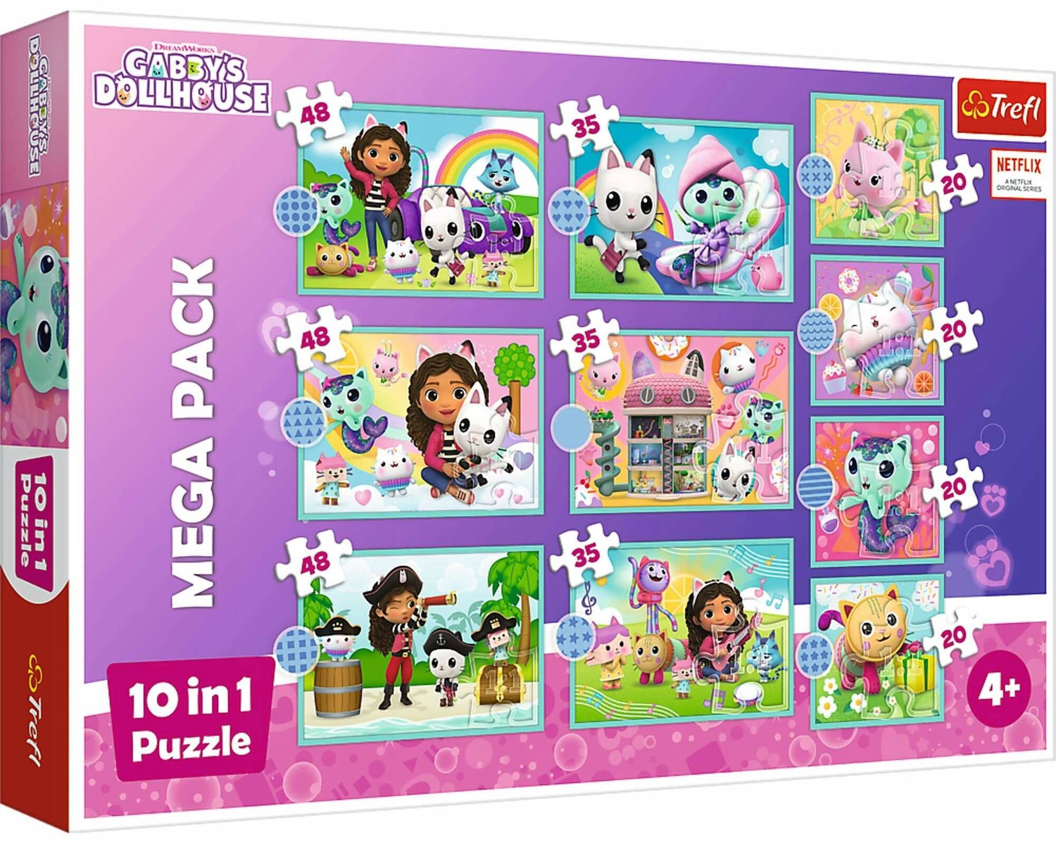 Puzzle Układanka 10w1 W ŚWIECIE GABI Koci Domek Gabi 329 El. Trefl_1