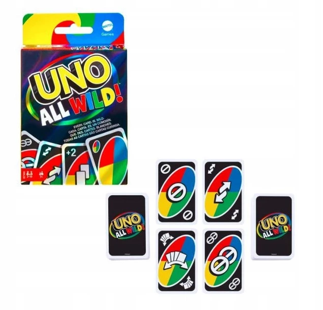 UNO ALL WILD! Dzikie Karty Gra Karciana 7+ Mattel_1