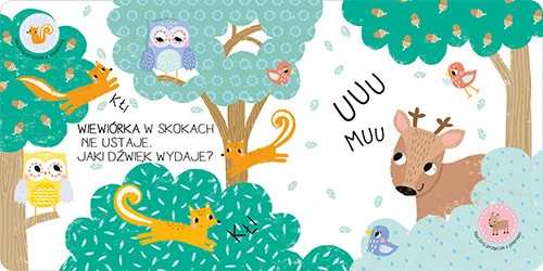 Książeczka Dźwiękowa Sensoryczna Usłysz Mnie Hu Hu w Lesie 3+ AWM_2