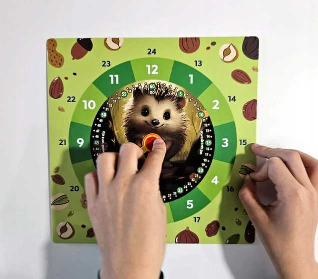 Zegar Zabawka Edukacyjna Tekturowa JEŻYK Jeż 5+ Alexander 2794_3