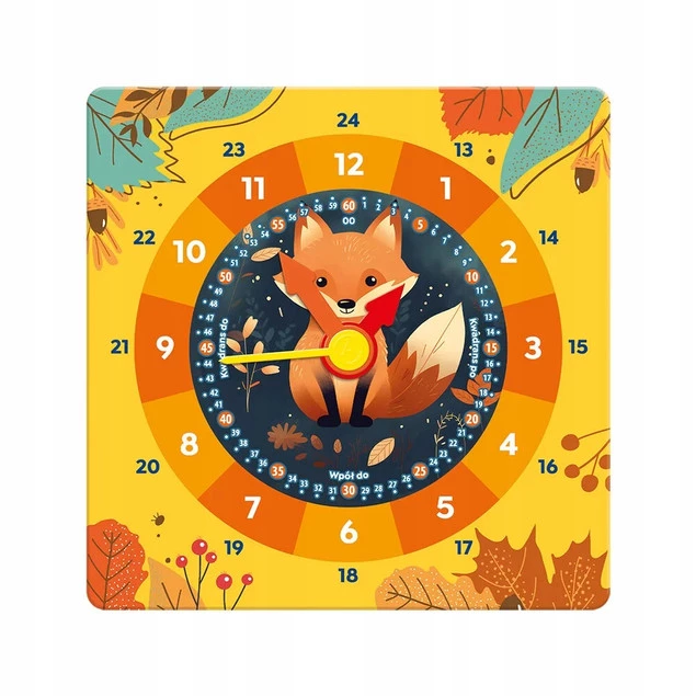 Zegar Zabawka Edukacyjna Tekturowa LISEK Lis 5+ Alexander 2794_2