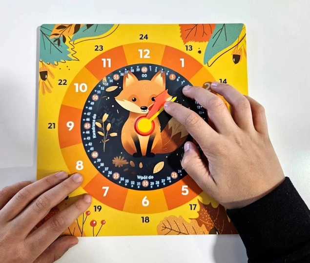 Zegar Zabawka Edukacyjna Tekturowa LISEK Lis 5+ Alexander 2794_3