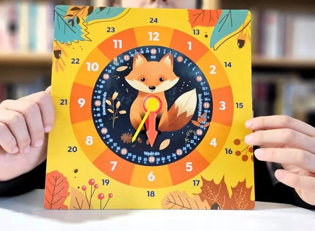 Zegar Zabawka Edukacyjna Tekturowa LISEK Lis 5+ Alexander 2794_4