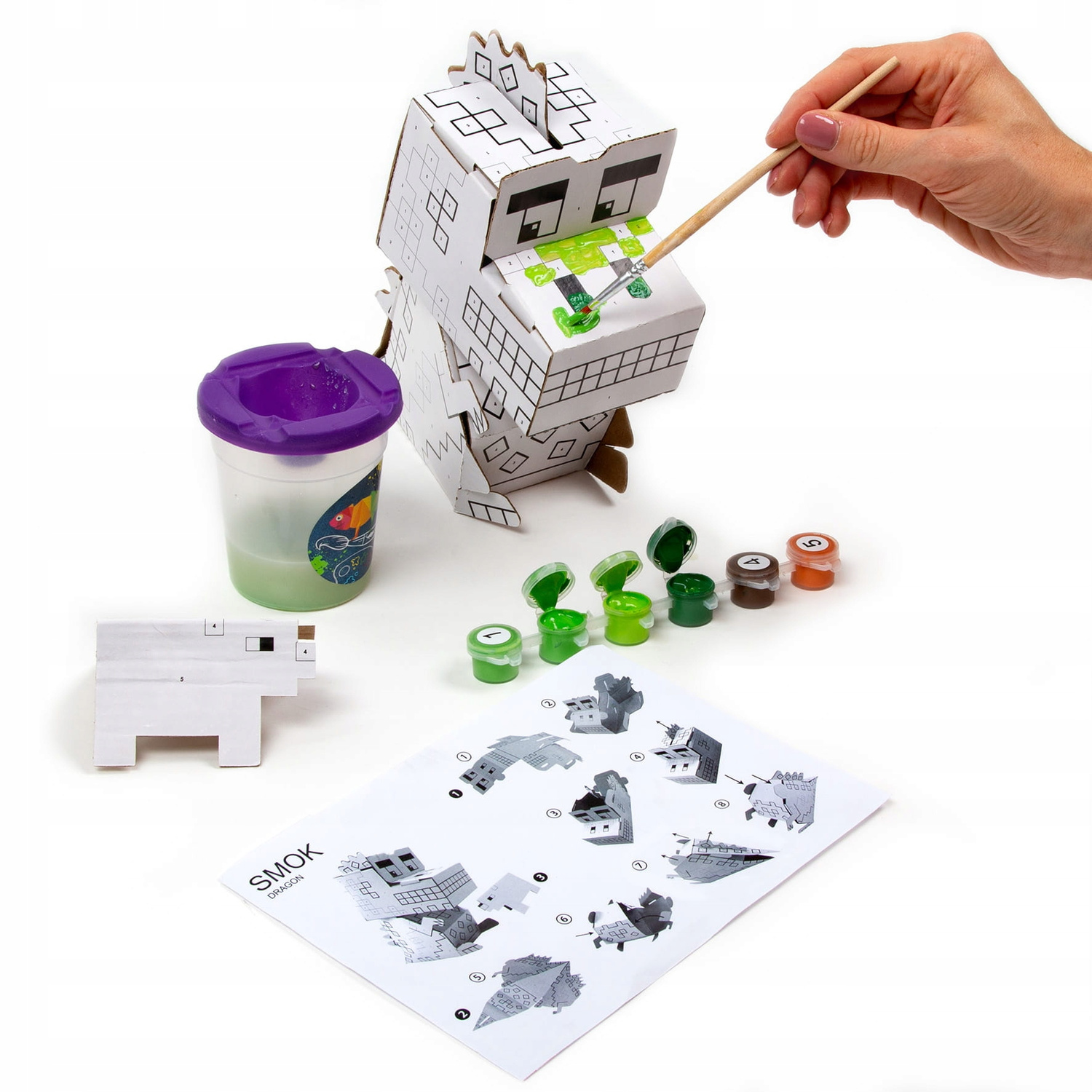Figurka 3D Malowanie Po Numerach MINECRAFT Smok Świnka 3+ Kidea_5
